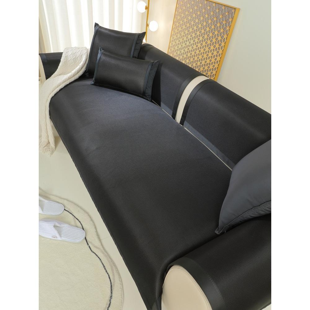 Простая современная черная шелковая диванная подушка, летняя подушка, летняя летняя диванная подушка, крутая ткань, универсальный чехол на четыре сезона
