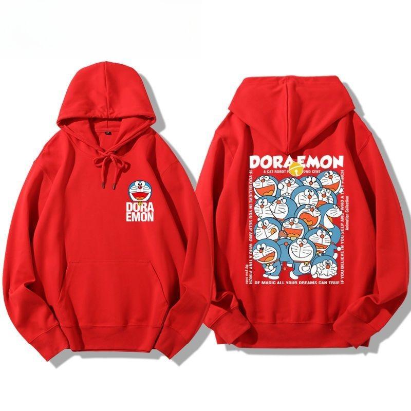 Cartoon Doraemon and Doraemon Co-branded Hoodies, Japanese-style Pure Cotton Printed Hoodies for Both Men and Women