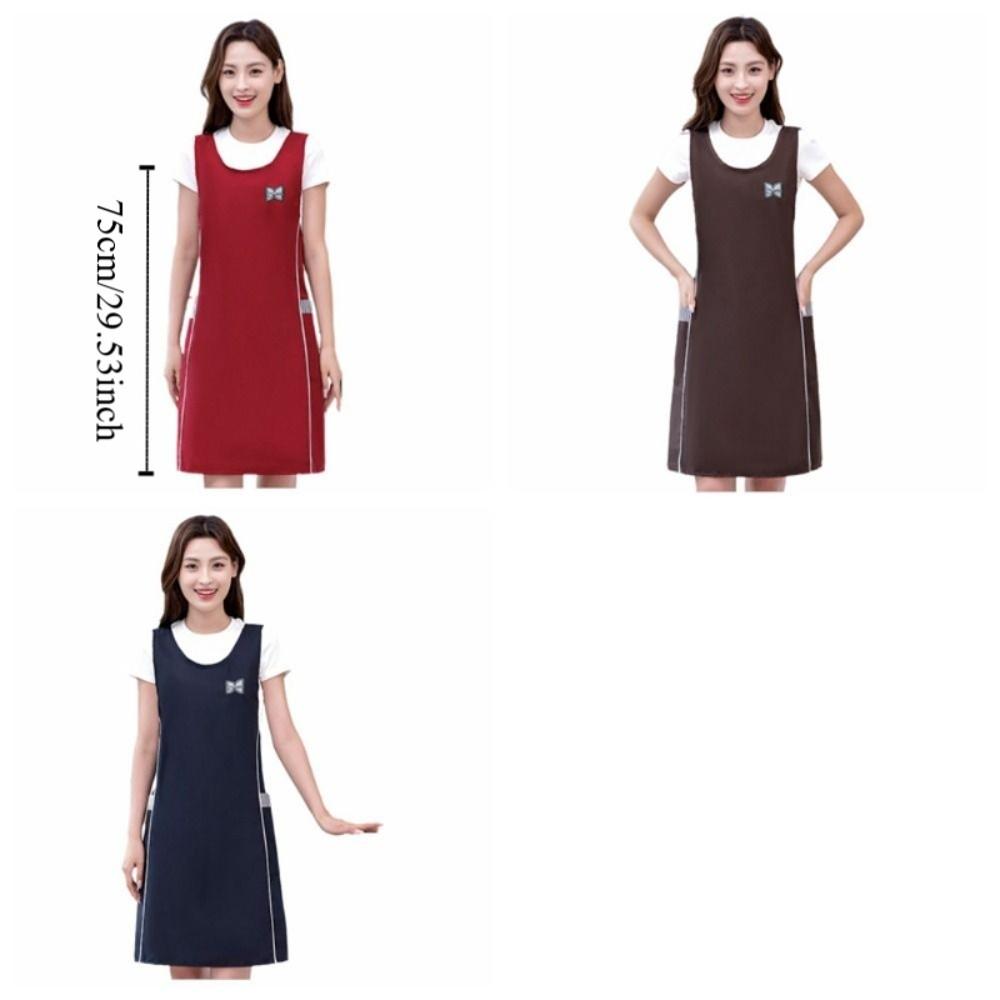 Kitchen Accessories Waterproof Vest-Style Apron Oil-Proof with Pocket Work Apron Adjustable Antifouling Fitted Apron Kitchen