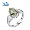 925 Sterling Silver Women Ring Natural Gree Amethyst Pear 8*12mm Fine Jewelry for Women Gift
