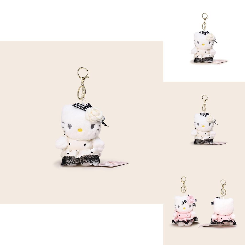 Hello Kitty Plush Pendant With Flower And Lace Dress Decoration For Kids And Teen Key Accessories