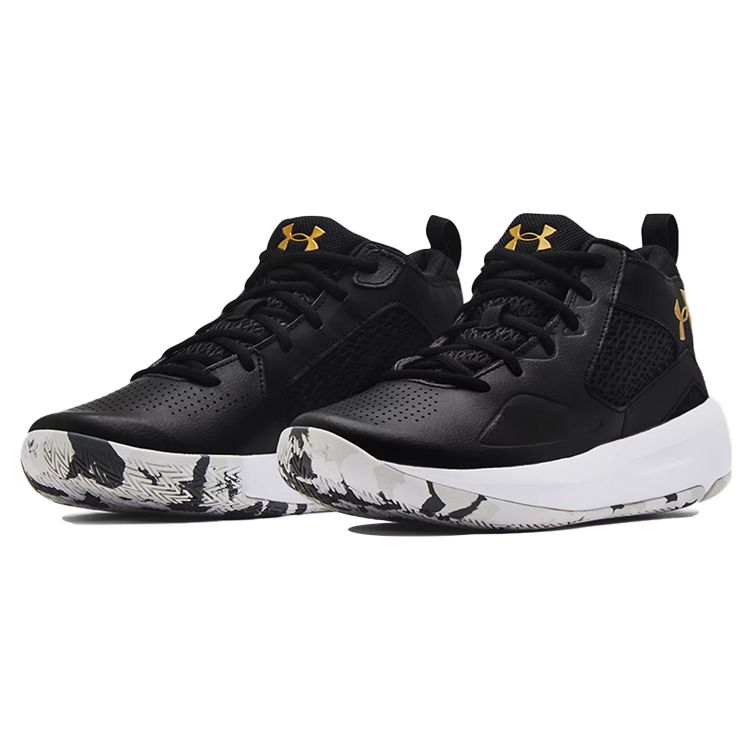 Under Armour Унисекс Черно-бело-золотые Баскетбольные кроссовки Lockdown 5 3023949-003