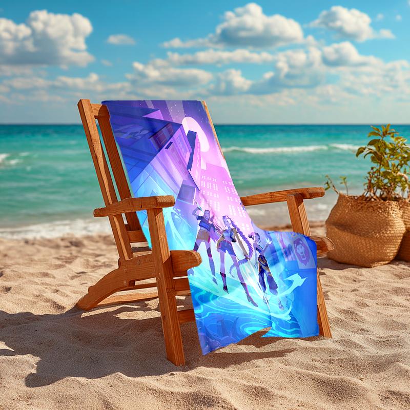 1pc KPop Demon Hunters28 Beach Towel, Comfortable and Thick, and Swimming/Bath/Picnic/Camping Towel, Suitable for Seaside Beaches
