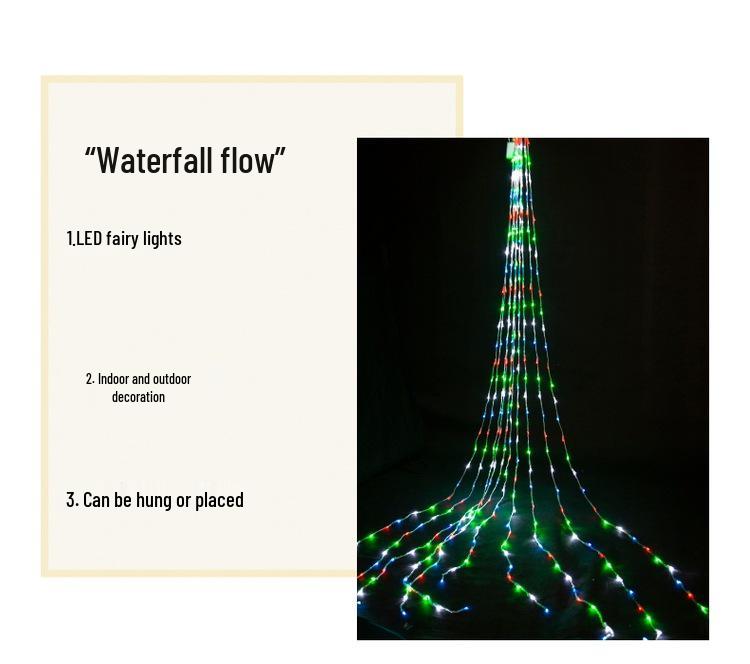 Водонепроницаемые светодиодные гирлянды-водопады - Наружные декоративные бегущие гирлянды-занавесы.