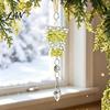 Christmas Tree Hanging Ornaments Acrylic Pine Cone Pendant with Faux Crystal Drop, Seasonal Crafting Supplies Ornaments, Transparent Gradient
