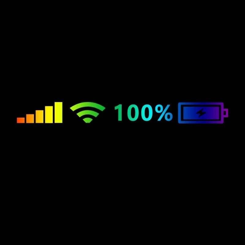 Wi-Fi Уровень заряда батареи Наклейки Виниловые наклейки на машину Наклейки на заднее стекло автомобиля Кузов Авто Забавная наклейка Светоотражающие наклейки