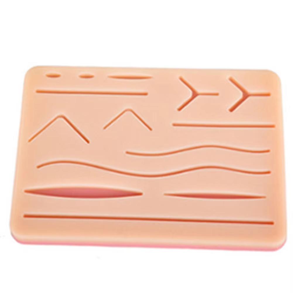 17 шт./набор Силиконовый набор для наложения швов Кожа Медицинский Хирургический Набор для практики наложения швов Модель-тренажер с набором инструментов