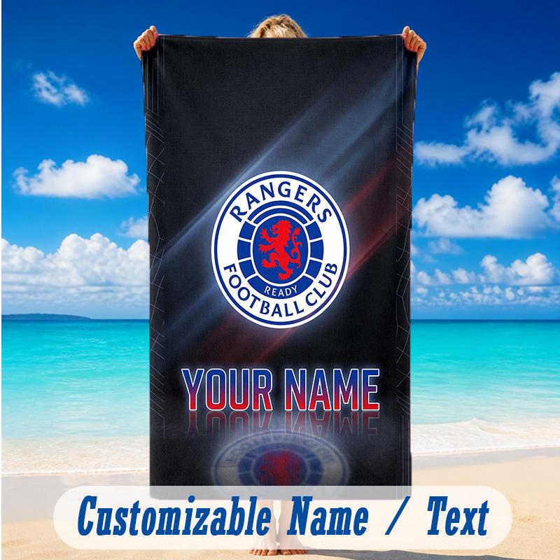 Beach Towel Custom Name Text, Quick Dry Large Towel For Beach HomeRangers FC