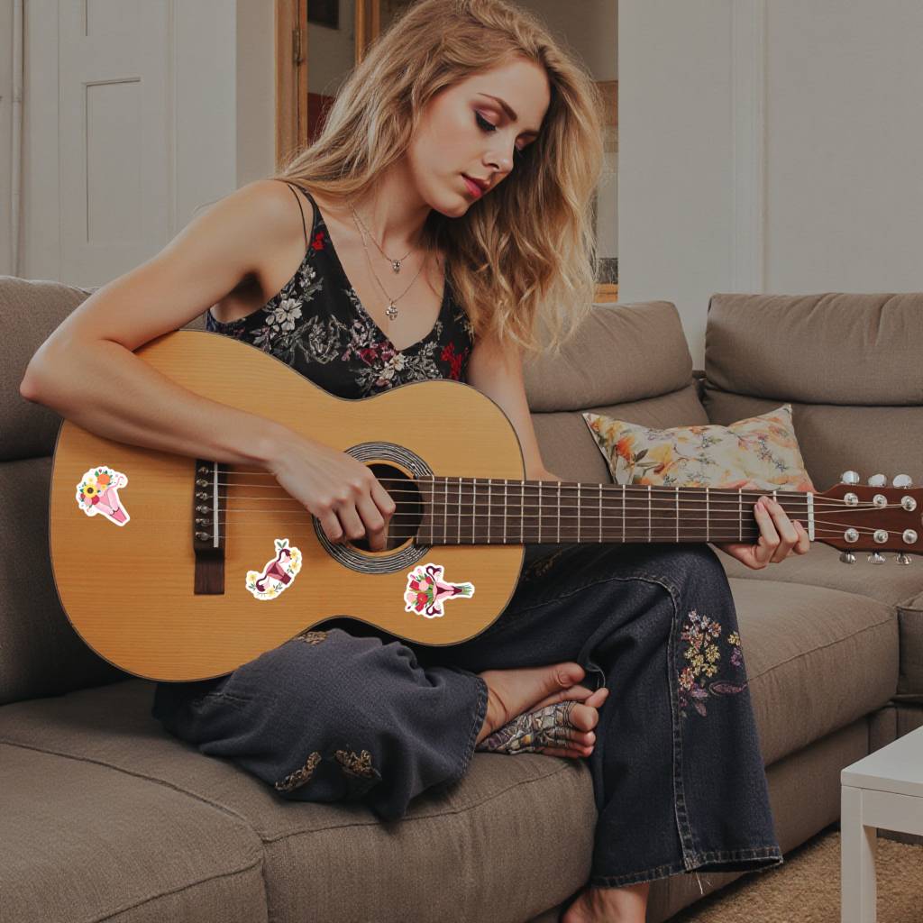 35pcs Feminist Floral Stickers Floral Uterus Floral Stickers Feminist Stickers For Guitar Laptop Helmet Skateboard Guitar DIY