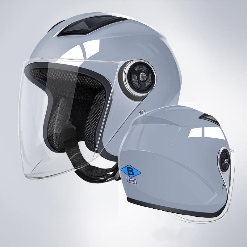 3C Certified Electric Bike & Motorcycle Helmet with Double Windshield - All-Season, Warm Safety Half Helmet