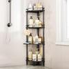 Bathroom Corner Shower Caddy Stand 3 Tier Shower Organizer Shelf with Soap Holder and 4 Hooks