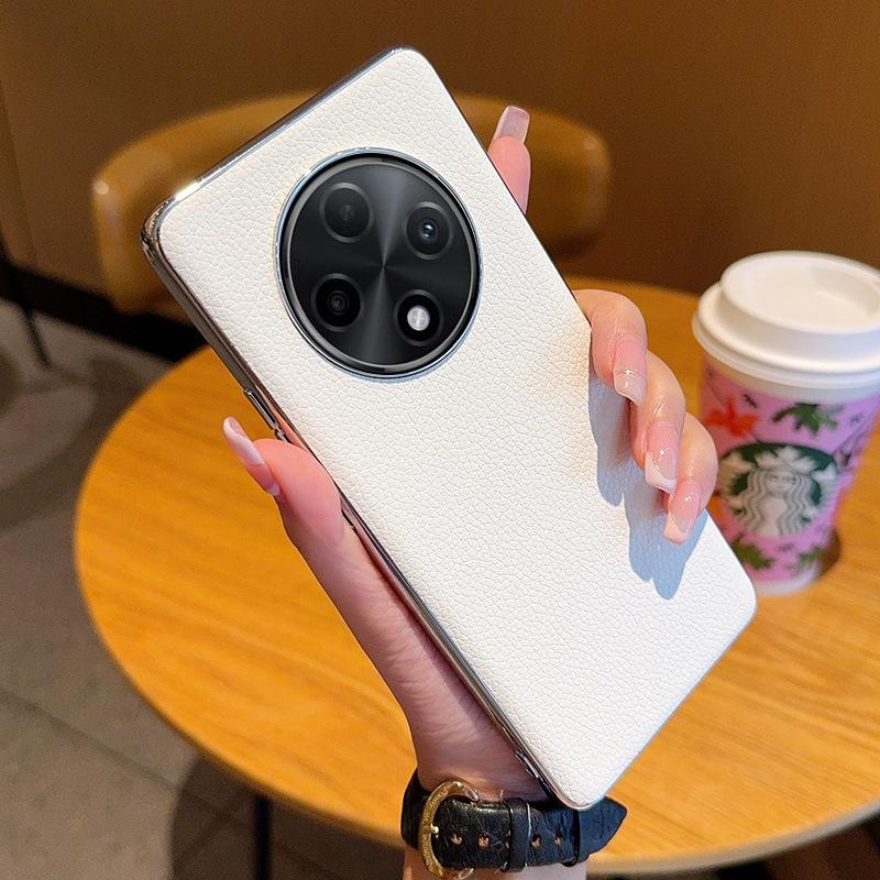 Moblie Phone Case for Oppo A5 Pro A3 A2pro Business Electroplated Lychee Pattern Leather Shell Luxury Shockproof Bumper Cover