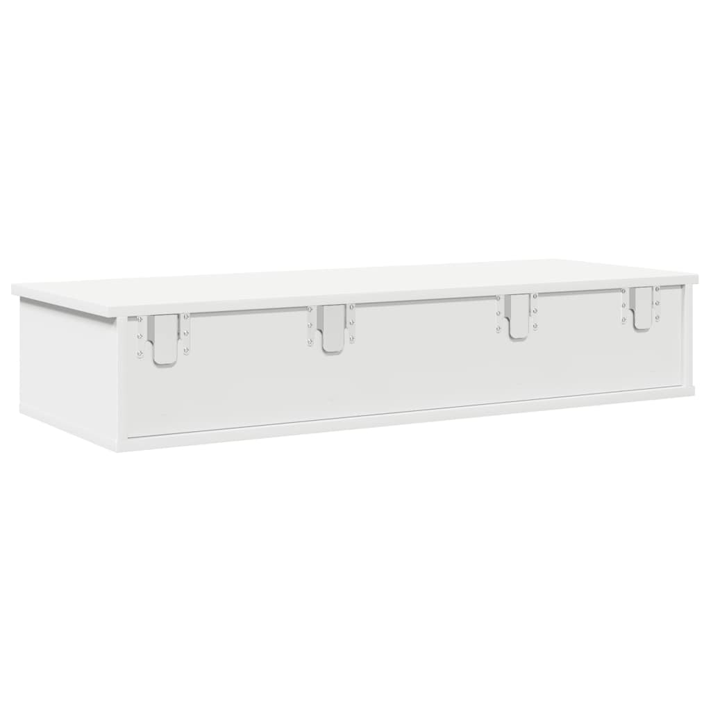 Vidaxl Półka Ścienna Z Szufladami, Biała, 100X37,5X19 Cm