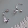 Серьги с полыми бабочками Простые Личность Винтовая застежка U-образные серьги Девушка Милые Умные Танцующие Бабочки Гвоздики для козелка