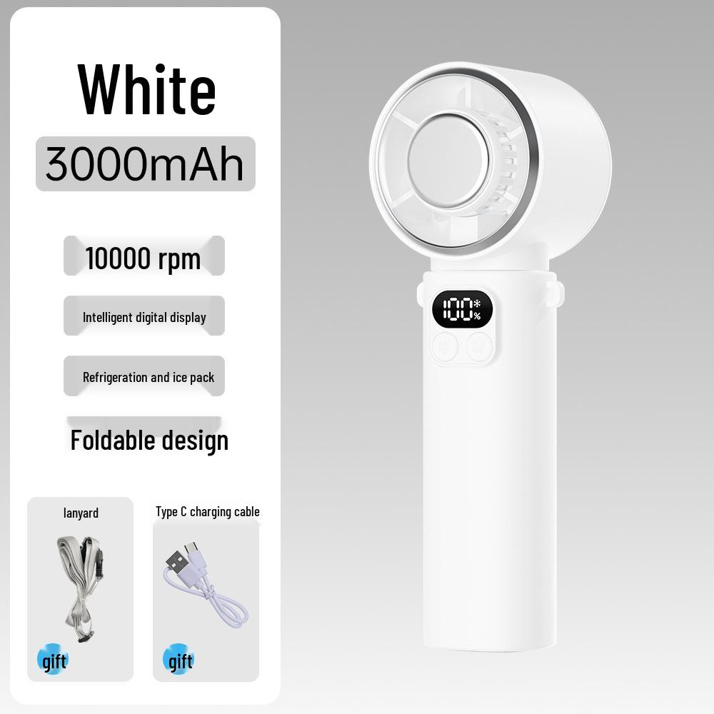 Foldable Handheld Fan with Semiconductor Refrigeration, Long Battery Life, High Speed, and Compact Design