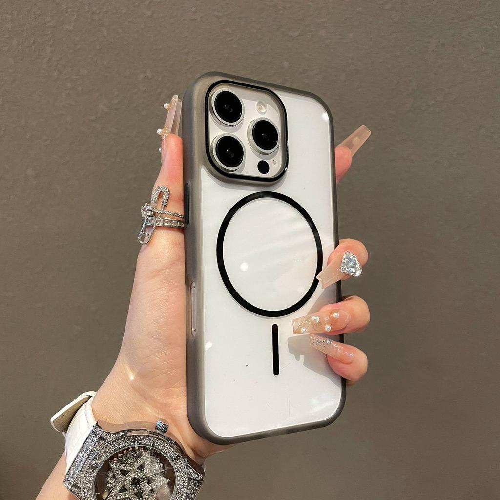 Для чехла для телефона IPhone16 Тонкий круг N52 Магнитная адсорбция для Apple 15promax Цветная рамка Защитный чехол