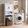 VEVOR Over The Toilet Storage Cabinet, 165.1 cm Height Bathroom Storage Organizer with Double Door and Adjustable Shelf