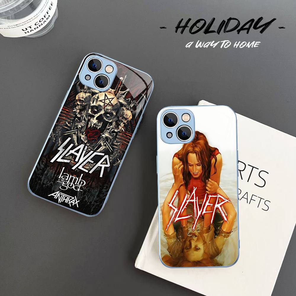 Slayer Heavy Metal Band Music For IPhone 14 13 12 Mini 11 Pro XS Max X XR 14 Plus Tempered Glass Cover