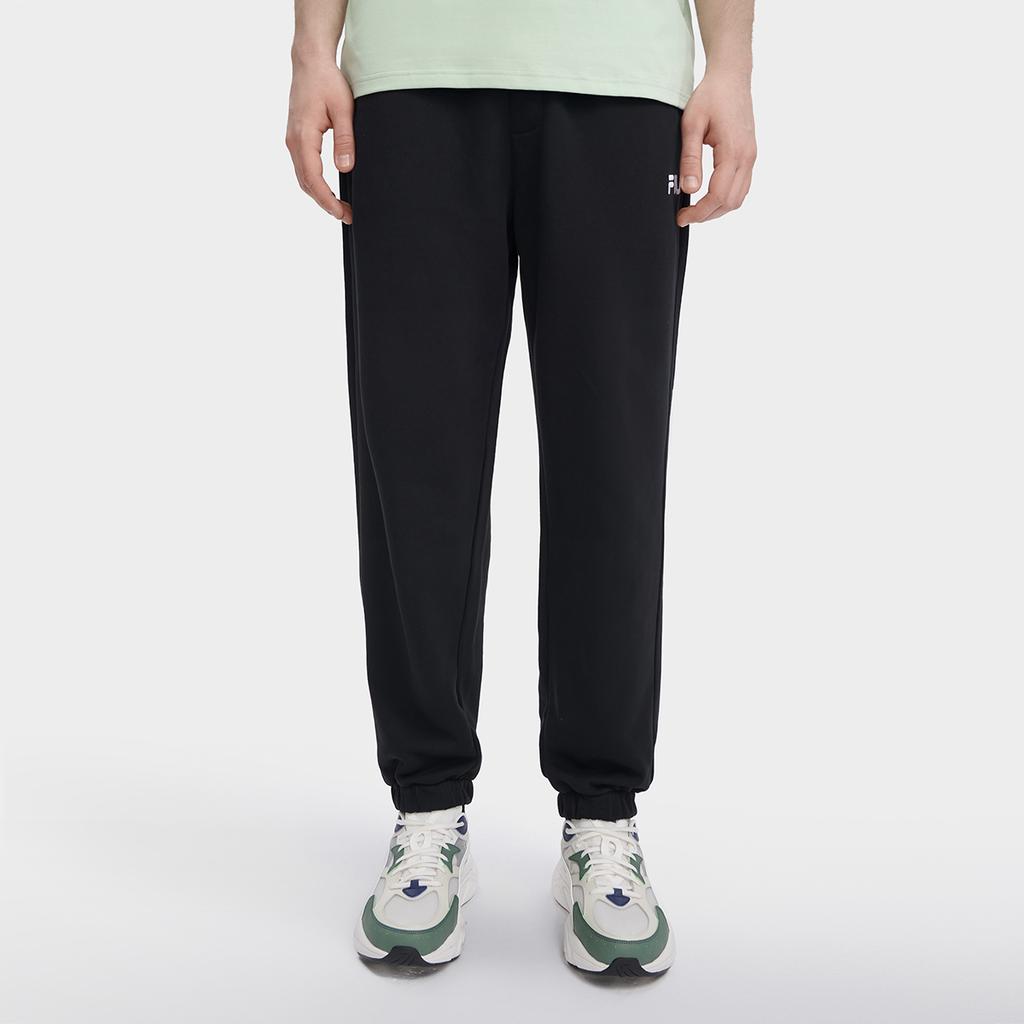 Fila Solid Color Tapered Knit Sports Pants Men Bottoms Black F11M339608A-BK