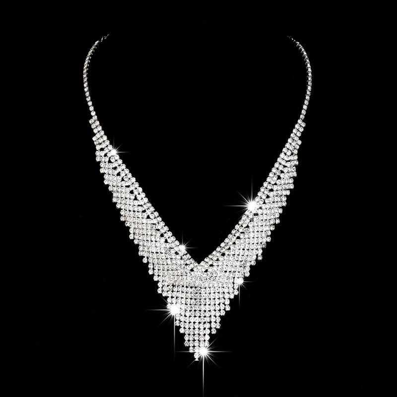 BLINGBAY комплект женских украшений, милые свадебные аксессуары, медные стразы, великолепный элегантный комплект ожерелья и серег, женский современный подарок на день рождения