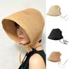 1 шт., однотонная шляпа Лоли, универсальная шляпа-ведро с плоским верхом и большими полями, весенняя хлопковая и льняная шляпа