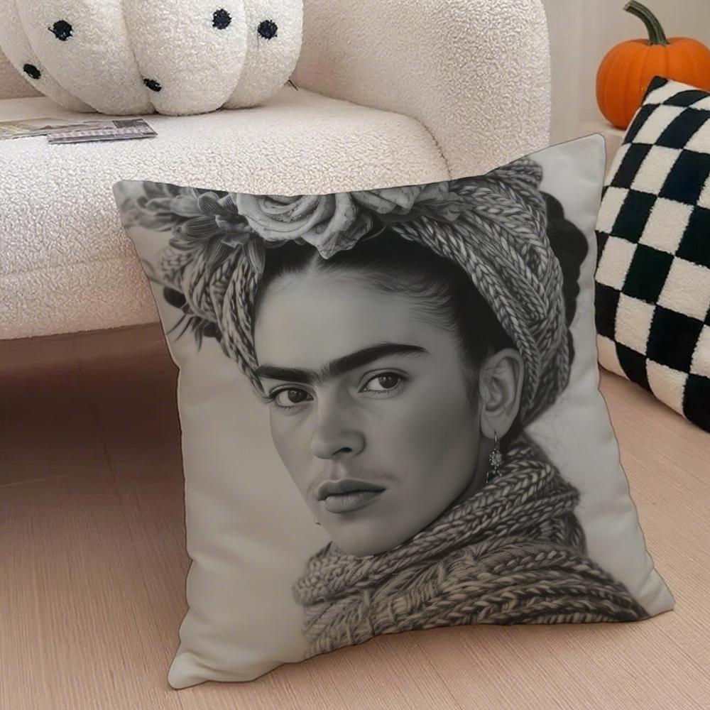 artist iconic FFrida KKahlo Cushion Cover Throw Pillow Cover Hidden Button Durable Polyester Chair Cushion
