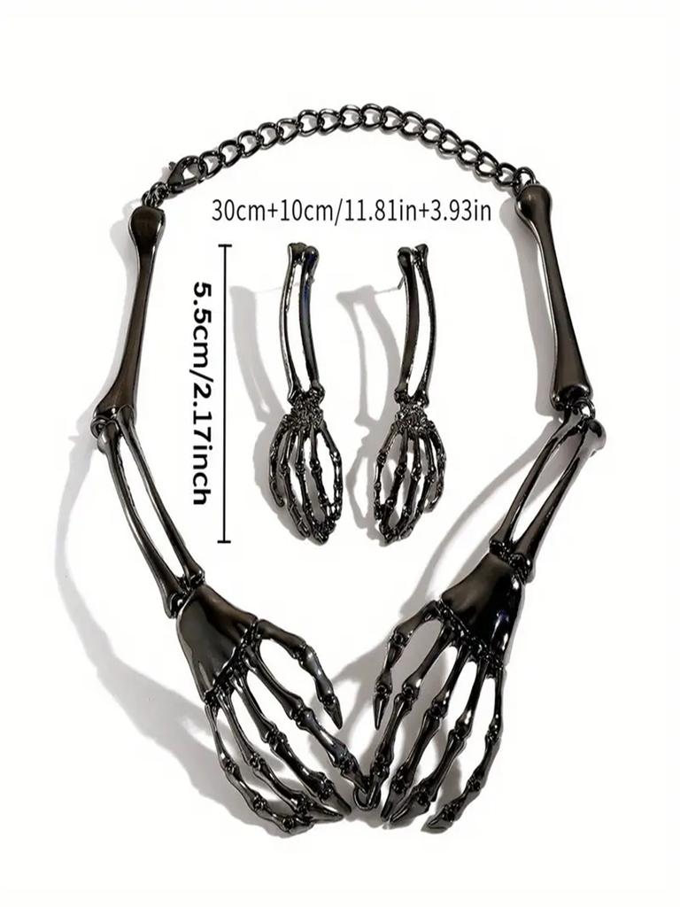 Модные готические панк преувеличенные ретро ожерелья, ожерелья, набор серег, аксессуары на Хэллоуин