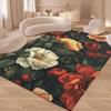 Florals Print Area Rug Machine Washable Carpets for Home Living Room Kitchen Bedroom Decor Anti-Slip Floor Mat