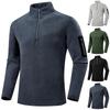 Double-sided  Fleece Hoodie Fall And Winter Half Zip Warm Long Sleeve T-shirt Men