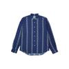 FW21 Рубашка Razor Sharo с длинным рукавом и узором «цепочка» Рубашки унисекс Синие P21SHT007