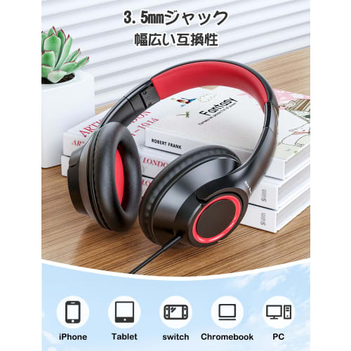 New Bee Kids' Wired 3.5mm Headphones with Adjustable Volume Limit, Foldable Headset, KH30