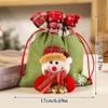 Santa Claus Snowman Elk Bell Gift Bag Christmas Gift Bag Candy Bag Snowflake Crisp Drawstring Bag