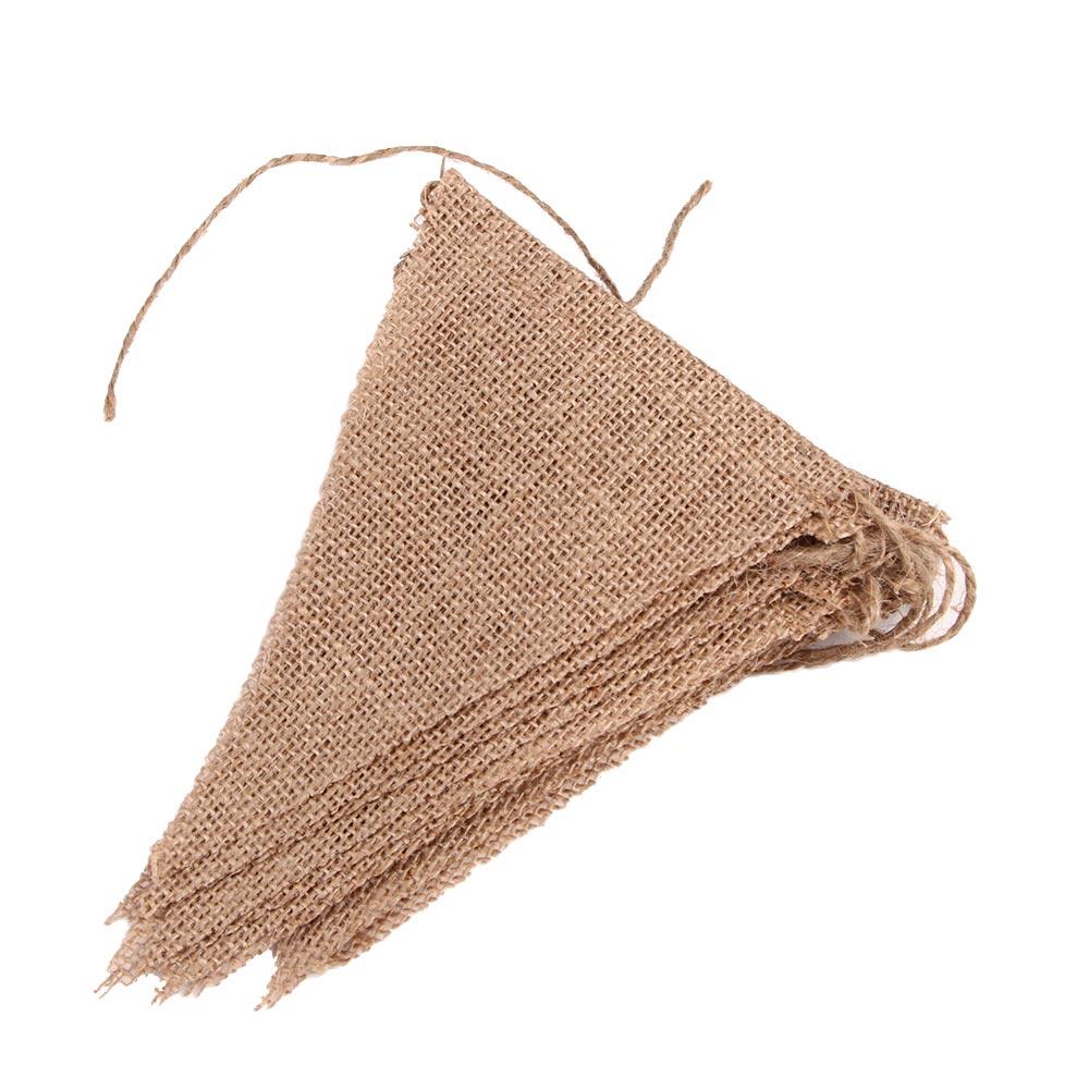 Vintage Wonderful New Rustic Jute Shabby Decor Party Chic Hessian Banner Lace Bunting Bunting