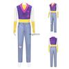 Anime Kpop Demon Hunters Saja Boys Group Mystery Cosplay Costume Wig Idol Purple Vest Top Pants Outfit Halloween Stage Clothing