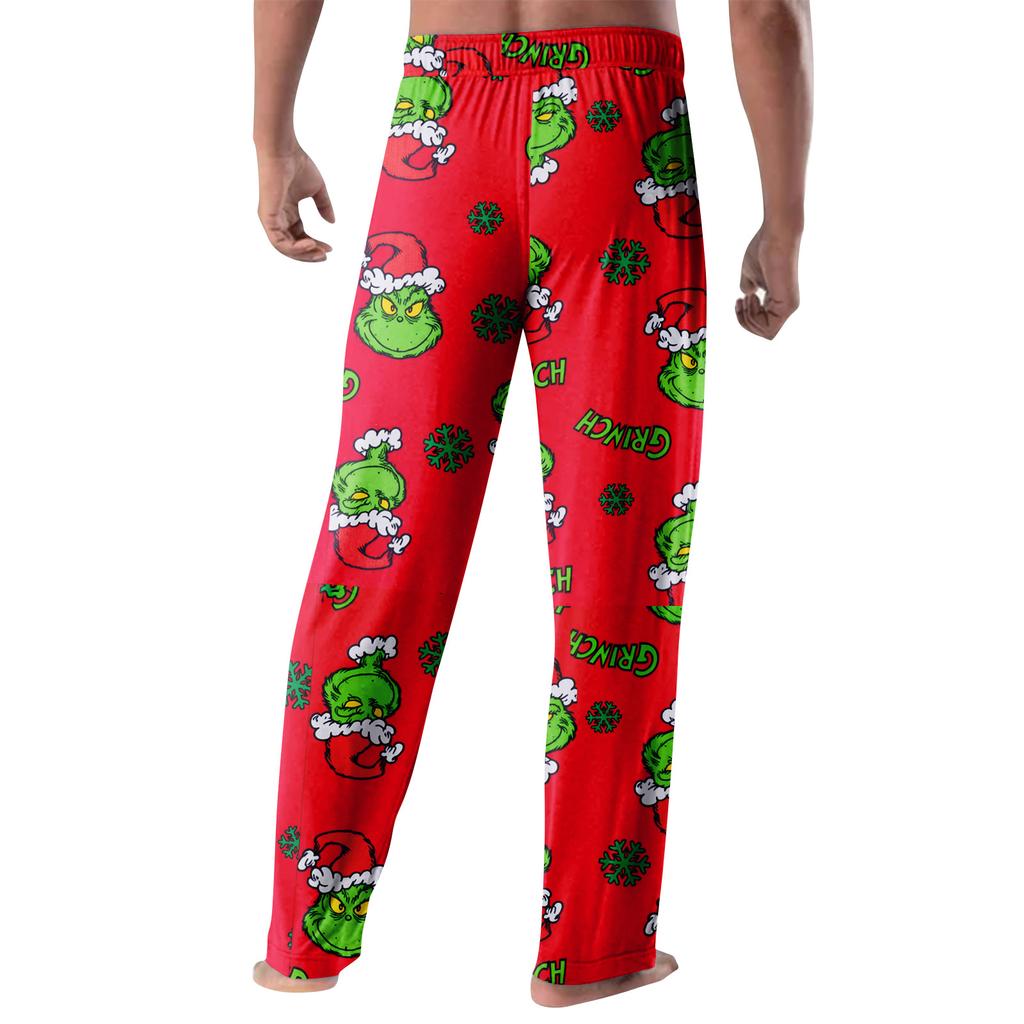 Men's Loose Fit Print Pajama Pants for Sleep and Casual Home Wear