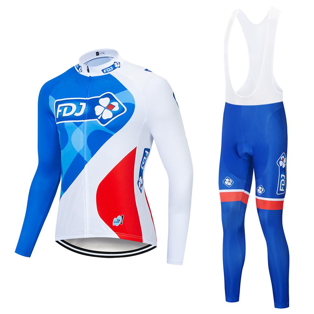Fdj Осенняя коллекция 2026 Pro Team Велосипедная майка19D Комплект с лямками MTB Форма Велосипедная одежда Быстросохнущая Велосипедная одежда Мужская Длинная велоодежда