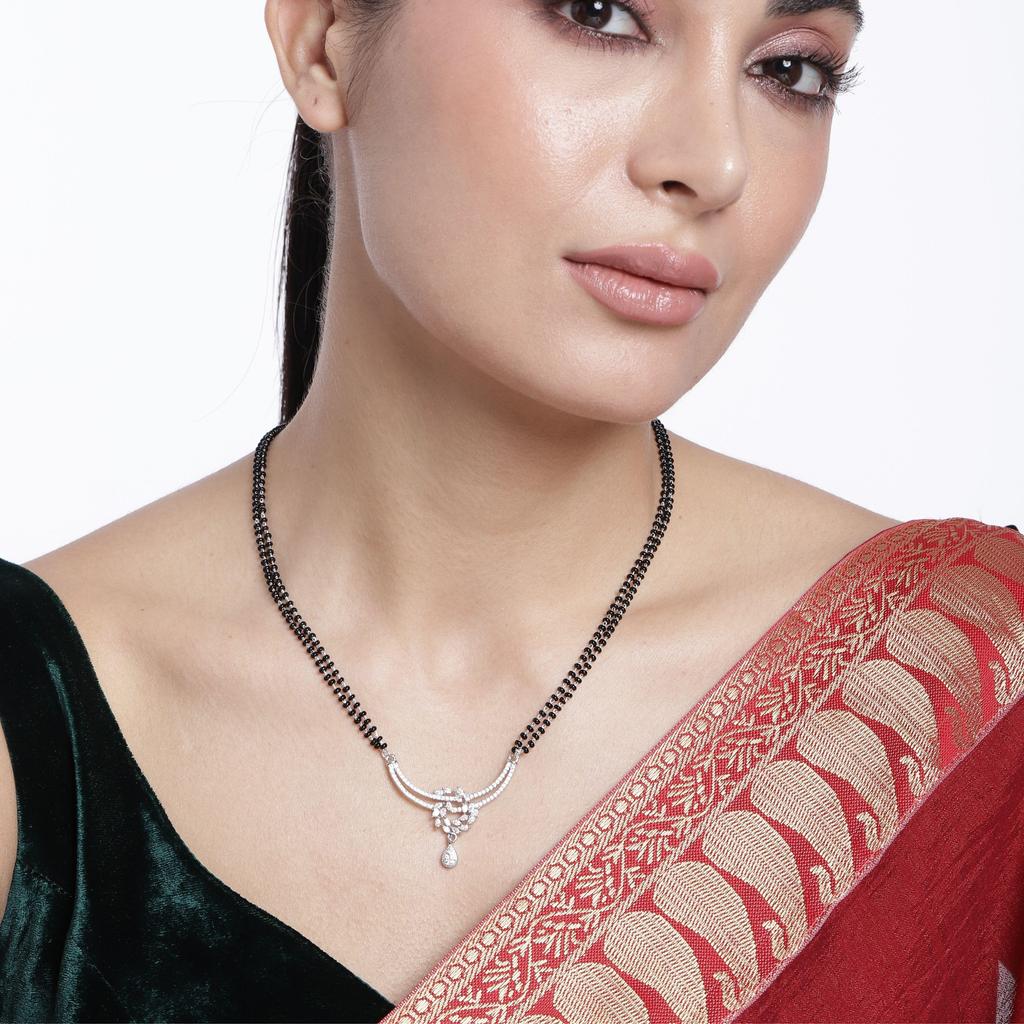 Abdesigns Короткая Алмазная Мангалсутра, Посеребренная Индийская Мангалсутра, Болливудская Актриса Мангалсутра, Американская Алмазная Мангалсутра