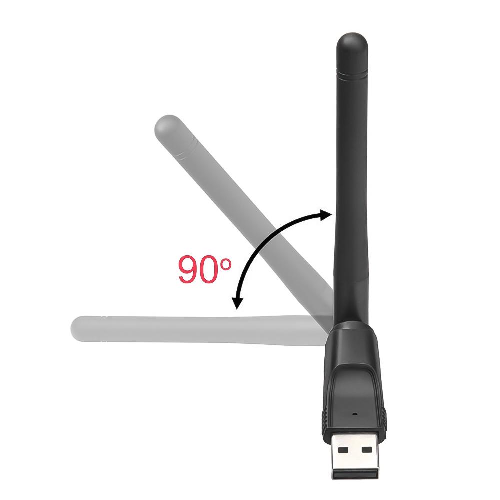 Wi-Fi USB-адаптер MT7601 150 Мбит / с USB 2.0 WiFi Беспроводная сетевая карта 802.11 B / g / n Сетевой адаптер с поворотной антенной
