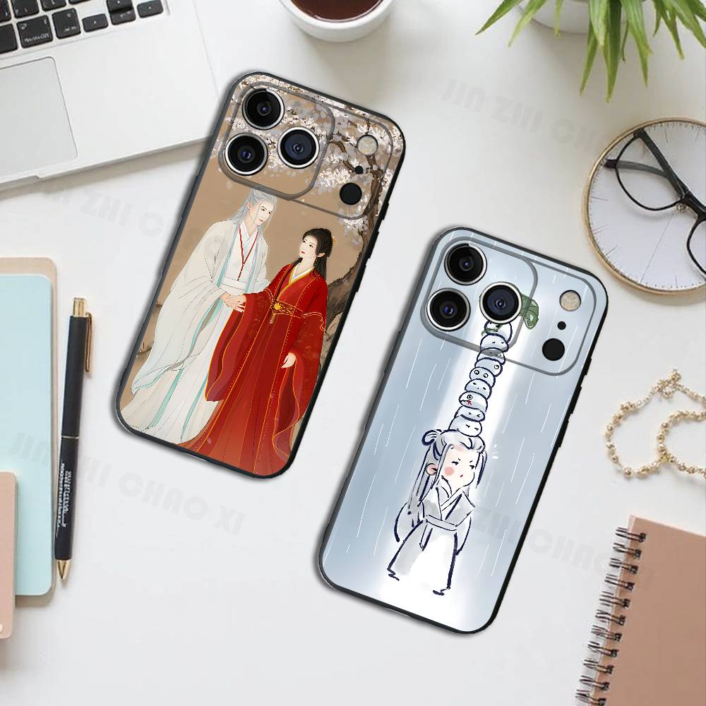 Чехол для телефона Drama XiaoYao Черный для iPhone 17 16 15 14 13 12 13 12 11 Pro Max Plus XS XR Силиконовый Мягкий Задний Чехол