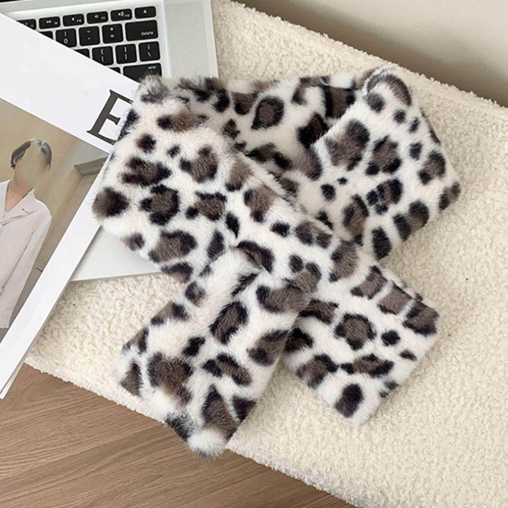 Утолщенный Теплый Плюшевый Шарф Шаль из Искусственного Меха Милый Шарф для Обертывания Шеи Зима