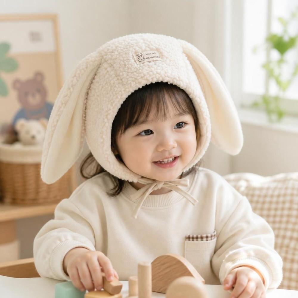 Thick Warm Ear Protection Cap Cartoon Plush Beanie Cap Gift Baby Rabbit Hat Winter