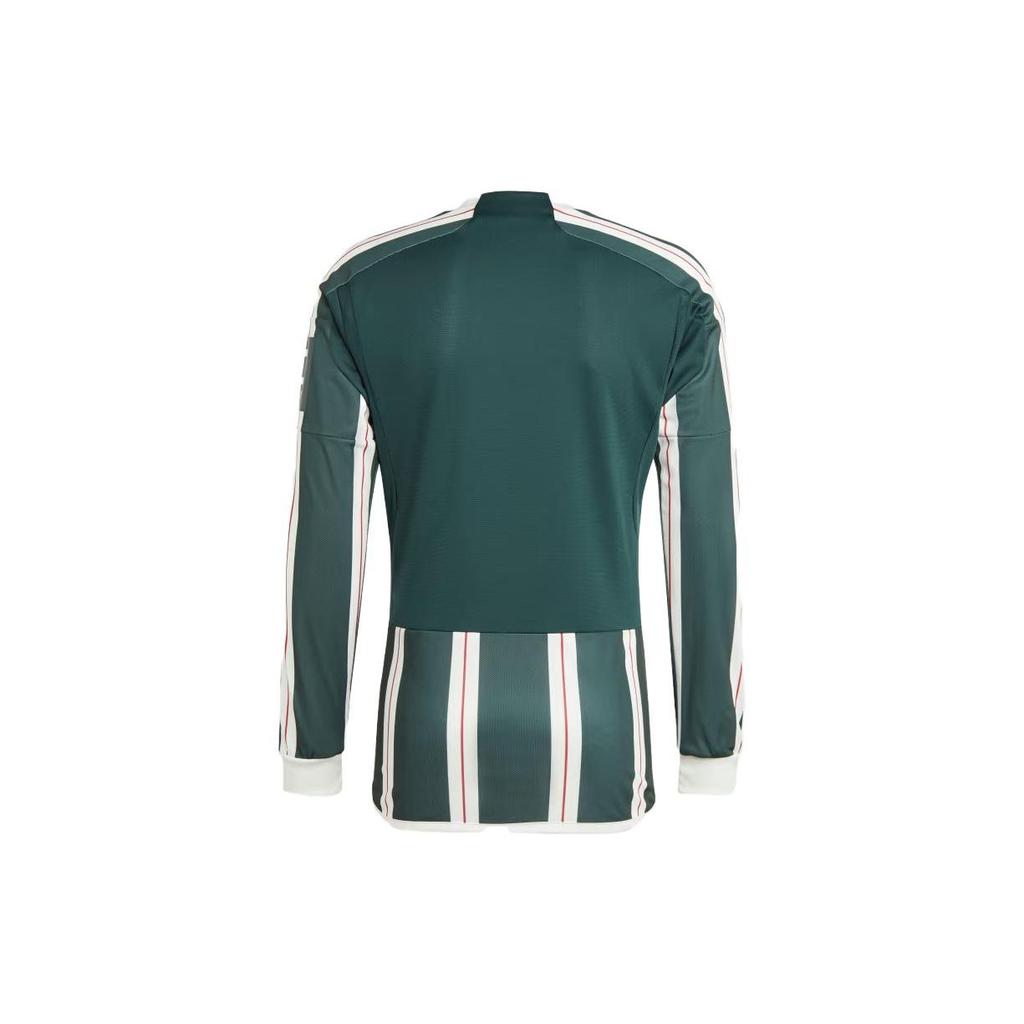 Adidas Манчестер Юнайтед Джерси с длинным рукавом с круглым вырезом 23/24 Мужские топы зеленые IA7223