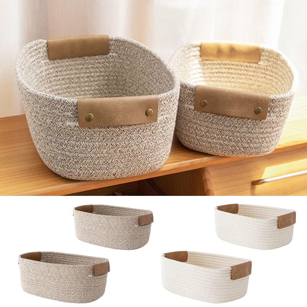 Desk Organizer for Nursery Laundry Woven Storage Basket Storage Basket Cotton Rope Storage Baskets