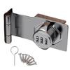 Hiro World Trade Door Lock, 3-Digit Combination, Anti-Theft Lock, Room Key, Postbox Key, Auxiliary Lock (L-Shaped Silver)