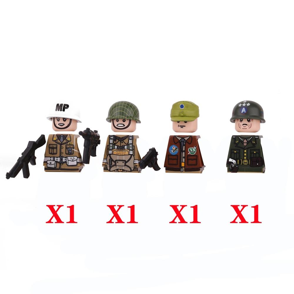 Детали солдат 101-й воздушно-десантной дивизии США, конструктор, офицер, армейский воин, пехота, военные аксессуары, оружие, кирпичики, игрушки GR03