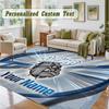 Crystal Velvet Square Rug Custom NameCanterbury-Bankstown Bulldogs Pattern Non Slip Home Floor Decor Rug