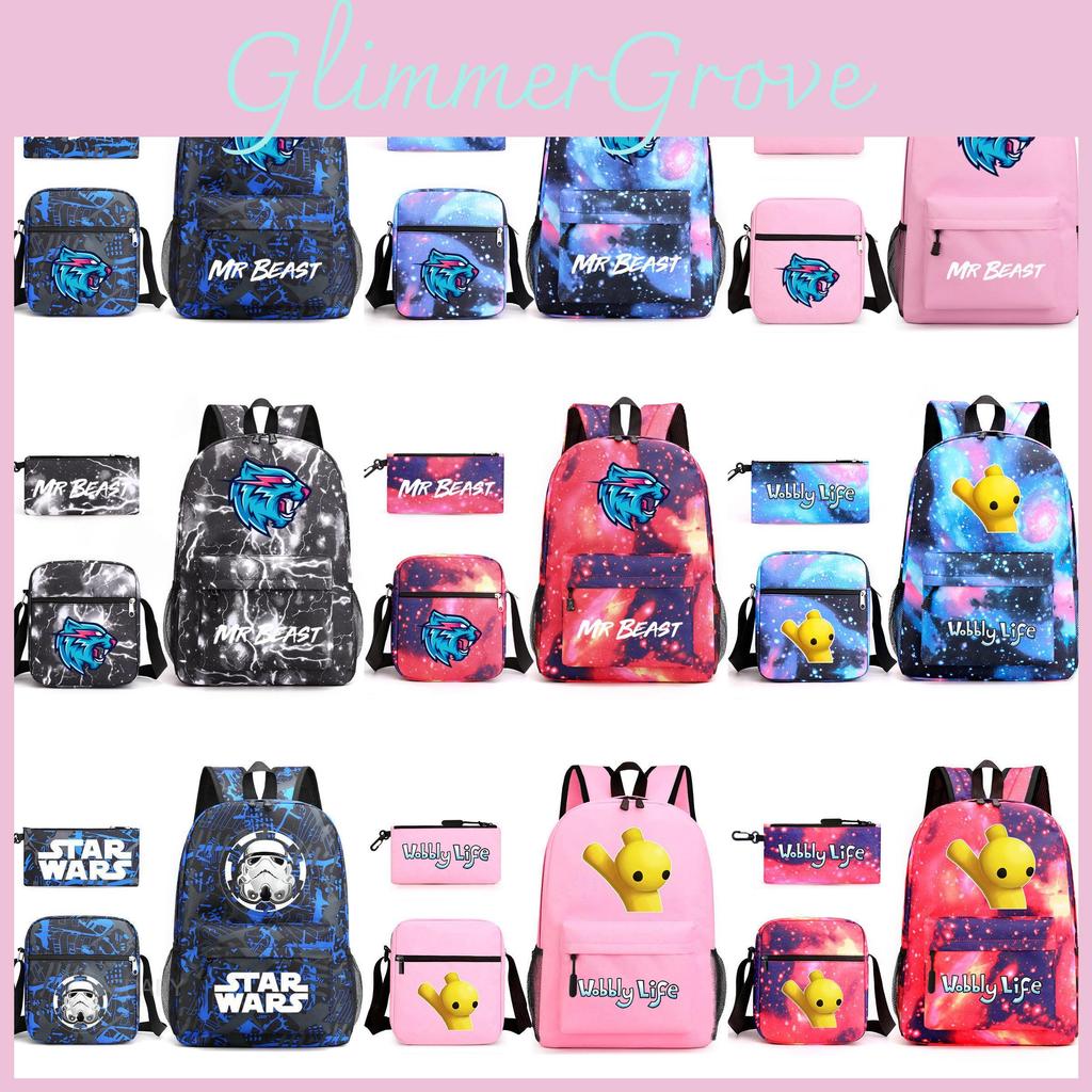 Стильный набор из трех сумок Mr Beast Lightning Cat, идеально подходящий для детей на школьных мероприятиях