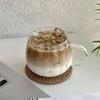 Стеклянная кофейная кружка с ручкой, вертикальная полоска, кофейная чашка, креативные прозрачные стаканы для воды, стаканы для питья горячих/холодных напитков