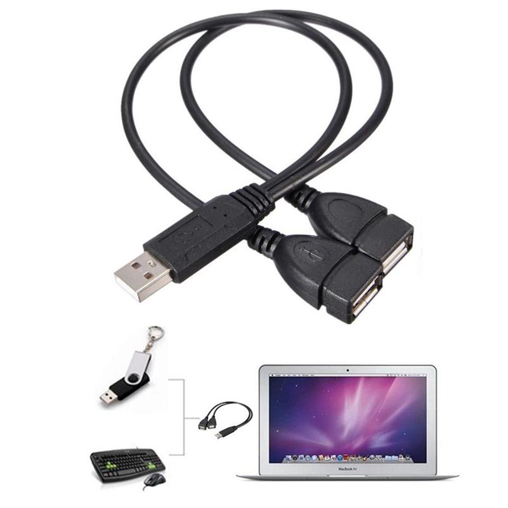 Professional Connector High Speed Male To Dual Female USB 2.0 Hub Y Splitter Cable Adapter
