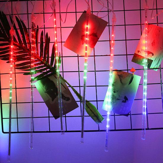 Светодиодный метеорный дождь, 8 лампочек, бусины, 144 солнечных батарей, уличный декор рождественской елки